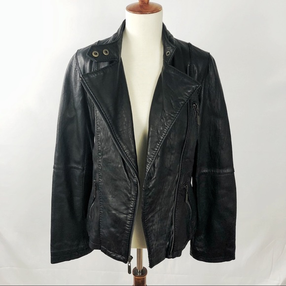 💸 SOLD :: Michael Kors Black Leather Moto Jacket - Picture 2 of 8